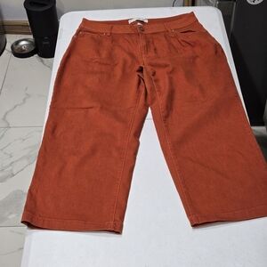 Women’s Wide Leg Jeans - Rust Orange Flare